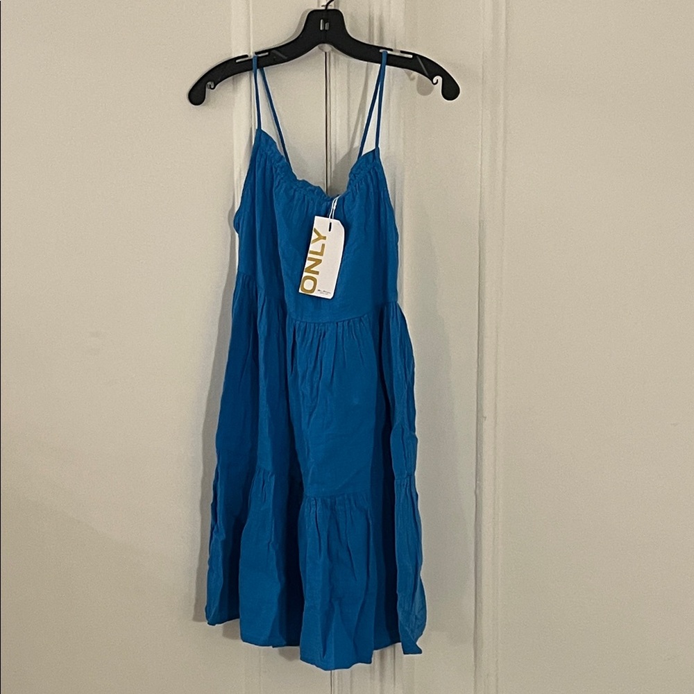 ASOS ONLY Women's Vibrant Blue Midi cotton Dress